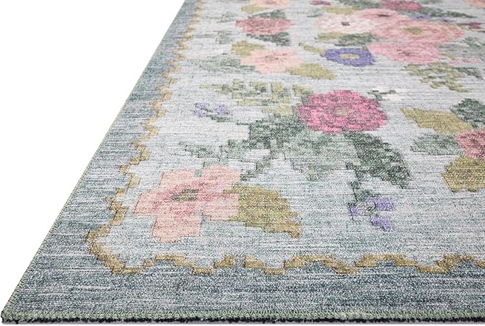 Loloi Rifle Paper Co. Rosa Collection RSA-02 Sky 2'-0" x 5'-0" Accent Rug