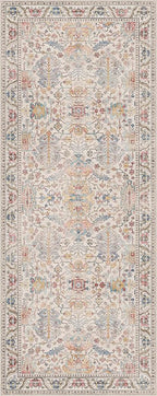 Bavni Runner Rug, Machine Washable Rugs for Bedroom 2x5, Non Slip Boho Rugs with Rubber Backing, Ultra-Thin Folable Rug Runner for Hallways Bathroom, Retro Multi