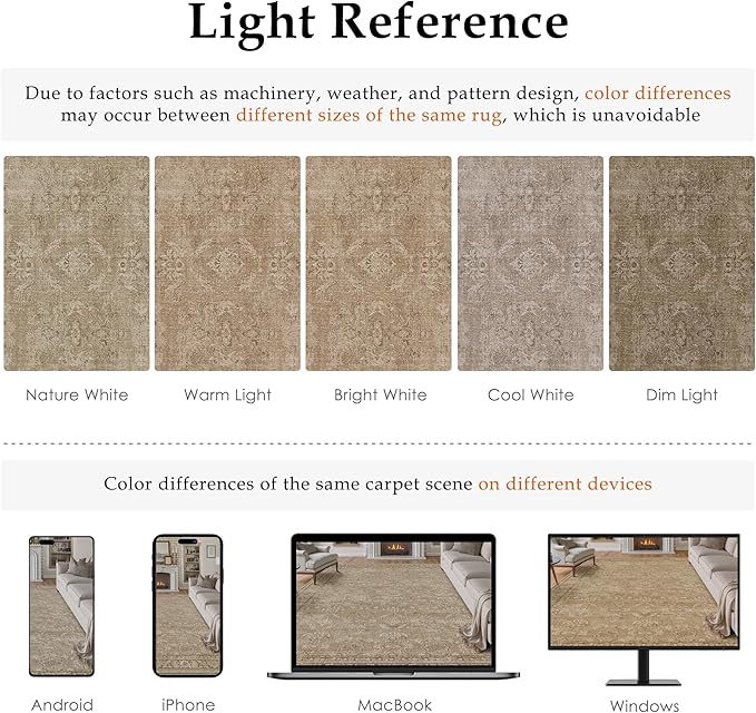 2x8 Light Brown Area Rug Runners for Hallways Washable Vintage Distressed Carpet Low Pile Non Slip Indoor Retro Soft Long Accent Rug Bedroom Kitchen Bathroom Laundry Dining Living Room