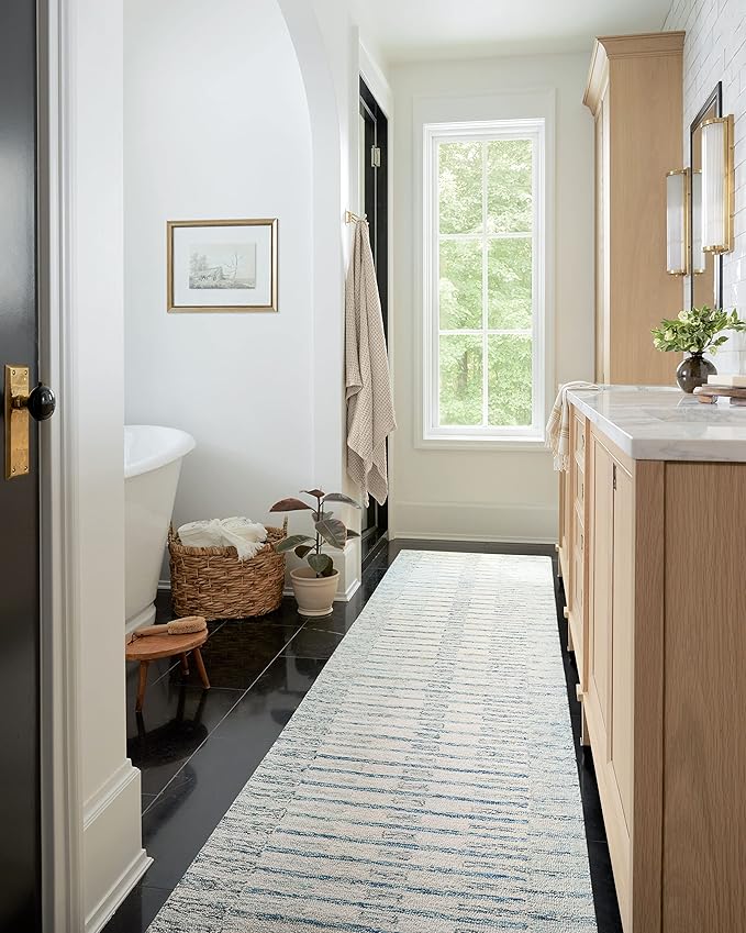 Loloi Chris Loves Julia Chris Collection CHR-01 Ivory/Denim 2'-0'' x 5'-0'', .50" Pile Height, Accent Rug