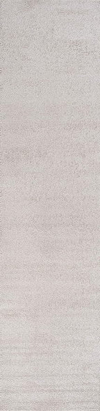 Eyely UES100D-216 Supersoft Haze Solid Low-Pile Indoor Runner Rug, Coastal, Bohemian, Minimalist, Classic, Casual for Bedroom,Kitchen,Living Room,Non Shedding,Easy-Washing, Ivory, 2 X 16
