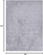 Unique Loom Davos Shag Collection Area Rug - Solid (7' 10" x 11' Rectangle, Sterling)