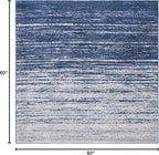 SAFAVIEH Adirondack Collection Area Rug - 5' Square, Navy & Grey, Modern Ombre Design, Non Shedding & Easy to Clean, Ideal for Living Room, Bedroom, Office, Dining Space (ADR113E)
