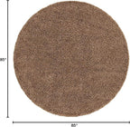 Unique Loom Solid Shag Collection Area Rug (7' 1" Round, Sandy Brown)