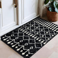 Rugshop Boho Black and White Tribal Area Rug – Geometric Diamond and Stripe Pattern Carpet for Living Room, Bedroom, or Entryway – Soft Modern Bohemian Floor Décor 2' 3" x 4' Black