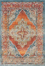 Unique Loom Isabella Collection Area Rug - Rossellini (4' 1" x 6' 1" Rectangle, Rust Red/ Beige)