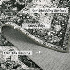 Moynesa Washable 2x3 Entryway Rug Small Front Door Mat, Black and White Kitchen Rugs Non Skid Non-Slip with Rubber Backing, Distressed Low Pile Throw Carpet for Indoor Outside Entrance