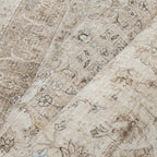 Beige Area Rug 4x5 Washable Office Entryway Vintage Carpet Low Pile Non Slip Distressed Door Mat Soft Traditional Retro Oriental Small Accent Throw Rug Kitchen Bedroom Bathroom Dining Room