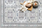 Fame Living Faded Oushak Rug, Turkish Vintage Floral Pastel Large Oversized Area Rugs for Living Room Dining Bedroom Kitchen Bathroom Nursery (848BrCr, 9' x 12')