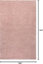 Eyely UES100P-9 Supersoft Haze Solid Low-Pile Indoor Area Rug Casual;Contemporary;Solid;Traditional, Bedroom, Kitchen, Living Room, Easy-Cleaning, Non-Shedding, 9 X 12, Pink