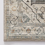 LUMI 8x10 Washable Area Rug for Living Room, Ultra Soft Vintage Rugs with TPE Non Slip Backing, Stain Resistant, Low Profile Carpet High Traffic for Bedroom, Dining Room