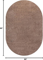 Eyely UES100J-5OV Supersoft Haze Solid Low-Pile Indoor Area Rug, Coastal, Bohemian, Minimalist, Classic, Casual for Bedroom,Kitchen,Living Room,Non Shedding,Easy-Washing, Brown, 5 X 8 Oval