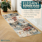 Istana Hallway Runner Rug 2x6 - Multi/Red Kitchen Rugs Non Slip Washable -Silk's Soft Touch Carpet Runner - Stylish Rug for Home