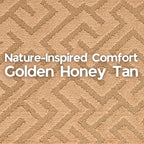 14ft Custom Hallway Rug - Gold Tan | Non-Slip Rubber Backed | Washable & Pet Friendly | Edge Bound