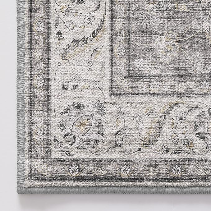 LUMI 8x10 Washable Area Rug for Living Room, Ultra Soft Traditional Vintage Rugs Non Slip with Rubber Backing, Low Profile, High Traffic, Stain Resistant Carpets, Ideal for Bedroom, Dining Room