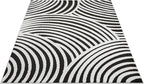 Abani Nomad Cream & Black Area Rug 5' x 8' for Living Room, Bedroom - Black Linear Curves Design - Durable & Easy to Clean