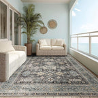 Area Rug Non Slip Machine Washable Ultra Soft Living Room/Bedroom/Kitchen/Outdoor/Classroom Silver, 8'×10'