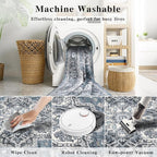 2x6 Vintage Runner Rug Low Pile Runners Non-Slip Machine Washable Rug Retro Distressed Print Lightweight Carpet for Hallway Kitchen Living Room Bedroom Laundry Room