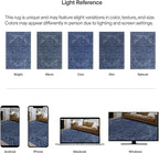 ReaLife Rugs Machine Washable Area Rug - Living Room Bedroom Bathroom Kitchen Entryway Office - Padded Low Pile Stain Resistant Premium - Boho Vintage Traditional - Lyle - Blue 7'6" x 9'6"