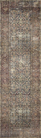 Loloi Amber Lewis Morgan Collection MOG-03 Denim/Multi 7'-3" x 9'-3" 38" Thick Area Rug feat. CloudPile, Neutral, Room Décor, Vintage Inspired, Livingroom, Bedroom, Dining Area