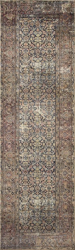 Loloi Amber Lewis Morgan Collection MOG-03 Denim/Multi 2'-0" x 5'-0" 38" Thick Accent Rug feat. CloudPile, Neutral, Room Décor, Vintage Inspired, Livingroom, Bedroom, Dining Area