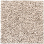 Unique Loom Davos Shag Collection Area Rug - Solid (3' 3" Square, Linen)