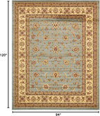 Unique Loom Voyage Collection Traditional Oriental Classic Intricate Design Area Rug (8' 0 x 10' 0 Rectangular, Light Blue/Gold)