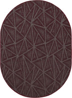 Furnish my Place Geometrical Pattern Indoor/Outdoor Refine Burgundy Abstract Area Rug, Doorway Mat, Contemporary Rug for Living Room, Entryway, Made in USA - 2' x 6' Oval