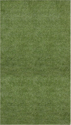 Ottomanson 6'6" x 33' Artificial Faux Grass Rug - Realistic Turf with UV Protection - Perforated for Easy Drainage - Durable, Hose-Off Synthetic Lawn Carpet for Indoor & Outdoor Use, Green