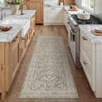 Brown 2x6 Runner Rug Vintage Area Carpet Hallway Indoor Kitchen Washable Low Pile Traditional Distressed Retro Accent Throw Rug Non Slip for Laundry Bathroom Office