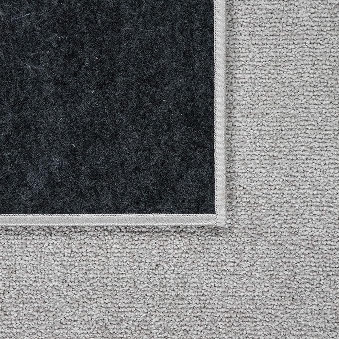 Paco Home Solid Area Rug in Silver Modern Plain Design, Size: 4' x 5'7"
