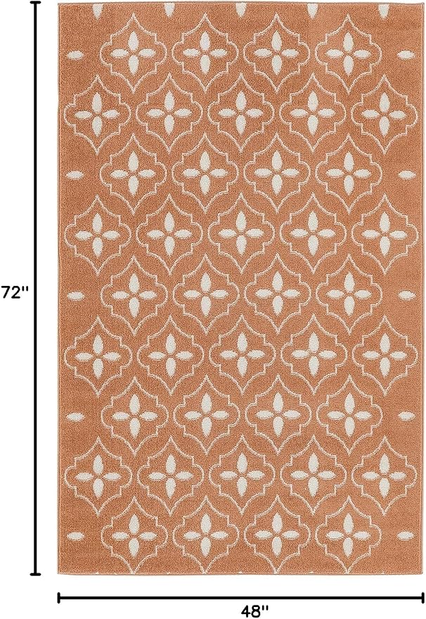 Nourison Home Nourison Essentials Copper 4' x 6' Area Rug - Easy Clean, Non Shedding, Bed Room, Living Room, Dining Room, Kitchen (4' x 6')