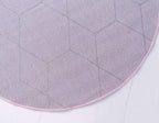Unique Loom Trellis Frieze Collection Area Rug - Geometric (5' 1" Round, Light Pink/ Ivory)