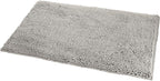 Amazon Basics Platinum Bathroom Rugs, Extra Soft and Comfortable Shag Bath Mats, Non-Slip, Quick Drying, Machine Washable, for Bathroom Floor, Tub and Shower, 21" x 34", Platinum