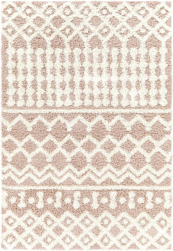 Livabliss Hapsburg Moroccan Shag Area Rug,6'7" x 9'6",Dusty Pink