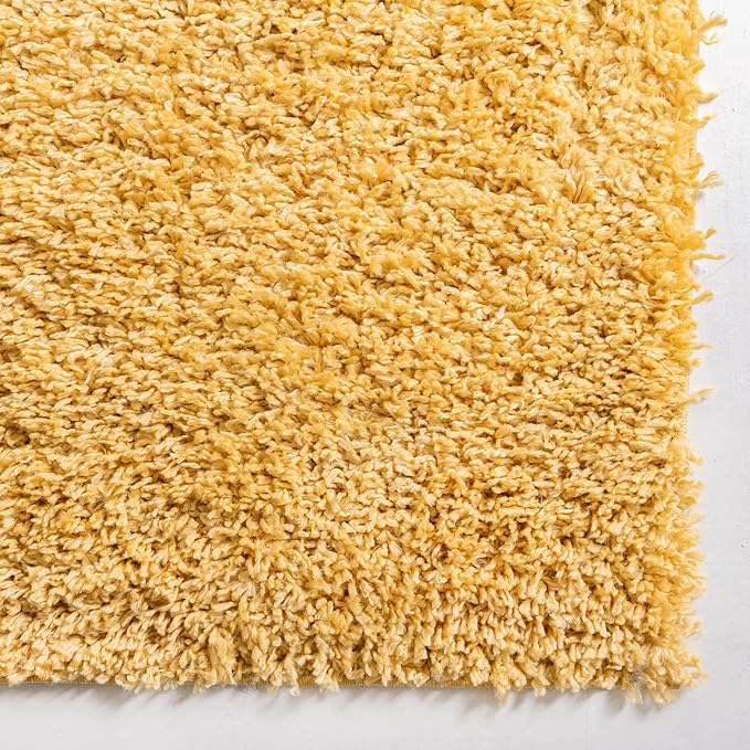 Unique Loom Davos Shag Collection Area Rug - Solid (10' x 14' 1" Rectangle, Sun Yellow)