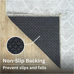 Bloom Rugs Washable Non-Slip 3' x 5' Rug - Gray/Pebble Striped Area Rug for Living Room, Bedroom, Dining Room, and Kitchen - Exact Size: 3' x 5'