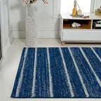 JONATHAN Y Williamsburg Minimalist Stripe Navy/Cream Indoor Area Rug, 8x10, Contemporary, Modern, Easy-Cleaning for Living Room, Bedroom, Kitchen, Pet Friendly, Non-Shedding (MOH201C-8)