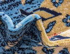 Unique Loom Taftan Collection Border Geometric Tribal Inspired Design Area Rug, 2 ft 2 in x 3 ft, Light Blue/Gold