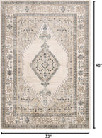 Loloi Teagan Collection TEA-02 Oatmeal/Ivory 2'-8" x 4' Accent Rug, Large, Soft Neutral Rug, High-Traffic for Living Room, Bedroom, Home Office, Dining Area