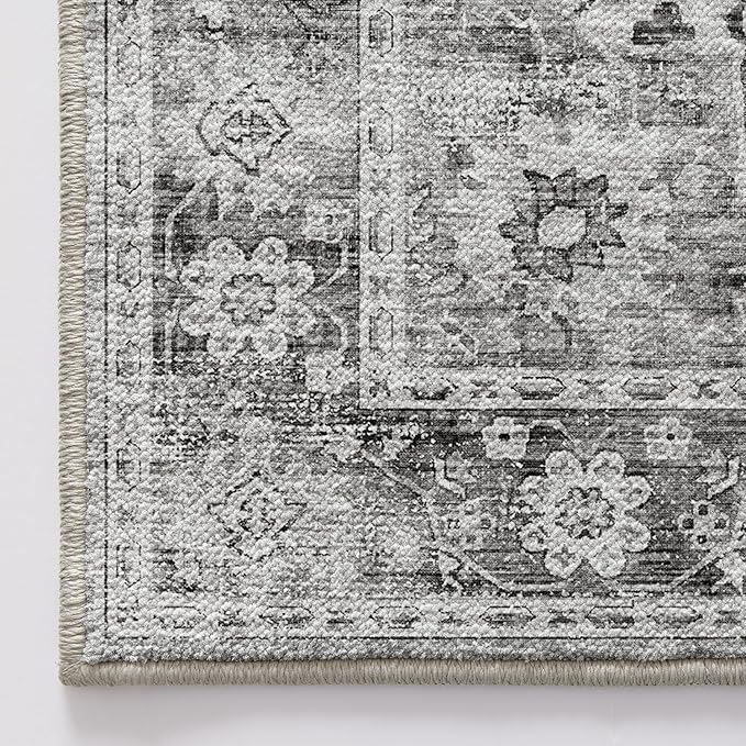LUMI Washable Area Rug 8x10 for Living Room, Ultra Soft Stain Resistant Carpet with Non Slip Rubber Backing, Non-Shedding Low Pile Rugs for Bedroom, Dining Room, Indoor, Office