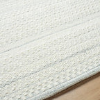 Mark&Day Wool Rugs, 2x8 Precious Solid and Border Cream/Light Slate Runner Area Rug, Cream Grey Carpet for Hallway, Kitchen, Bedroom or Living Room (2'6" x 8' Runner)