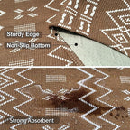 Boho Runners for Hallways,2x5 ft Washable Kitchen Runner,Non Slip Rubber Backed Braided Runners,Cotton Entryway Runner Rugs,Faux Jute Rug for Indoor Backdoor Bedroom,Brown/White