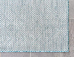 Unique Loom Outdoor Trellis Collection Area Rug - Tribal Trellis (2' x 8' Runner, Aqua/ Ivory)