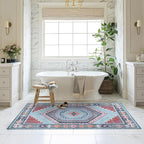Fame Living Washable Area Rug. Modern Farmhouse. Vintage. Turkish. Bohemian. Distressed. Oriental. Traditional. Rugs for Living Room. Dining. Bedroom. Office. Entryway. Foyer. (856BlM, 5'9" x 8'9")