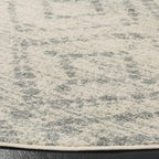 SAFAVIEH Adirondack Collection 10' Round Ivory / Light Blue ADR131T Modern Diamond Distressed Non-Shedding Dining Room Entryway Foyer Living Room Bedroom Area Rug