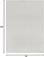 Beverly Rug Micro Loop Area Rug White 6x9 Modern Luxury Soft Boho Geometric Durable Indoor Area Rugs for Living Dining Room Office Stain Resistant Non Shedding Casual Indoor Carpet White 6 x 9