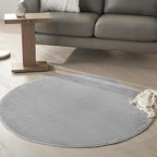 Nourison Home Nourison Essentials Silver Grey 4' x Round Area Rug - Easy Clean, Non Shedding, Bed Room, Living Room, Dining Room, Kitchen (4' x Round)