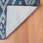 Dash & Albert Guthrie Navy Machine Washable Rug, 5 X 8 Feet, Blue Geometric Pattern