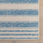 Dash & Albert Vion Blue Machine Washable Rug, 9.5 X 13.5 Feet, Blue/Grey Stripe Pattern